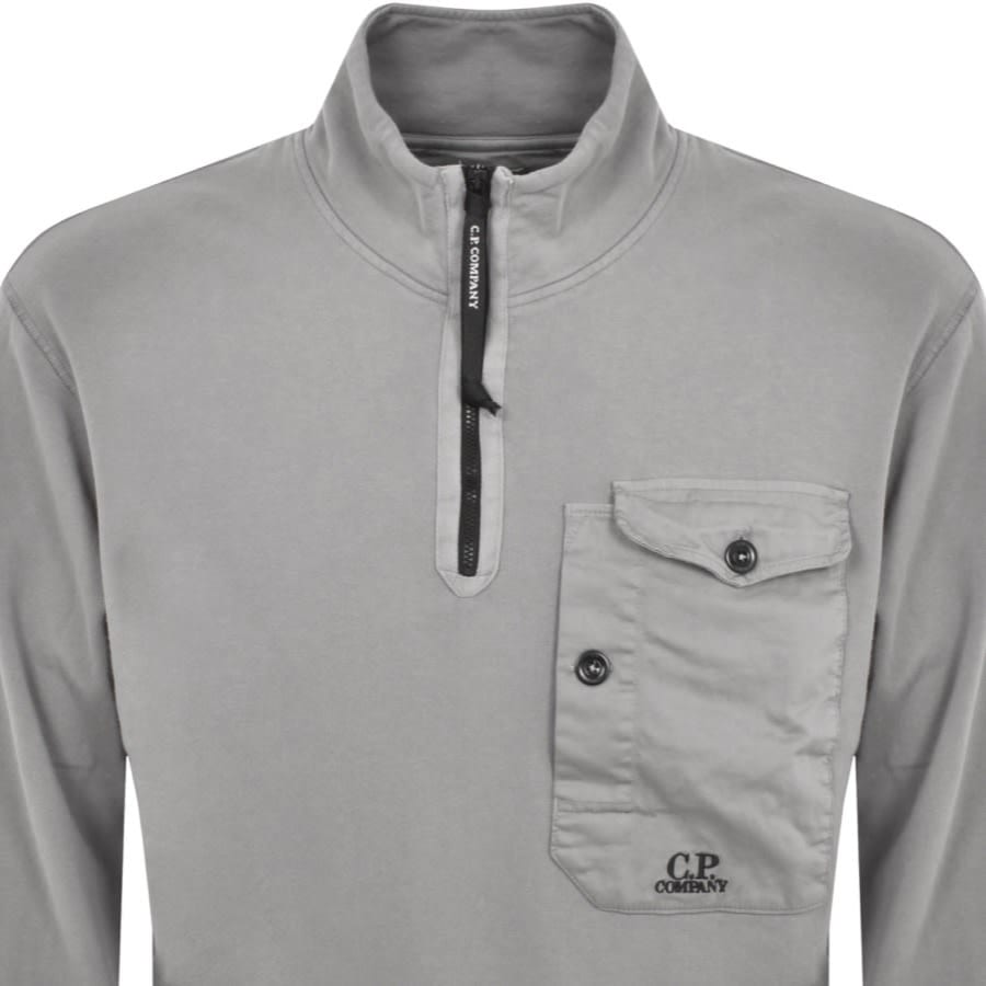 CP Company Half Zip Sweatshirt Grey Mainline Menswear United States